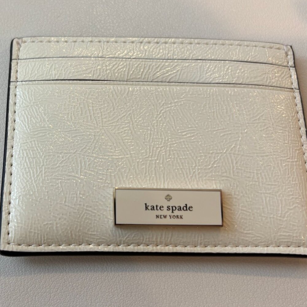 *NWT* Kate Spade White & Gold Card Wallet